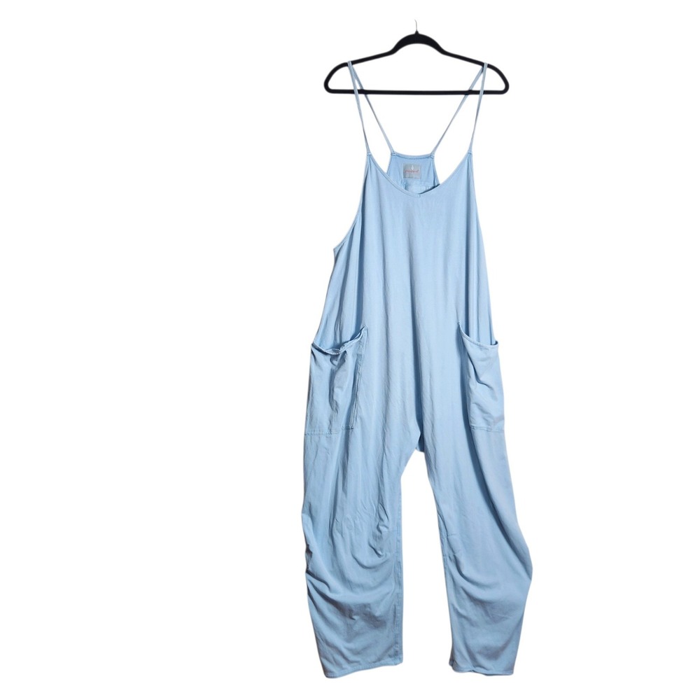 FP Movement Free People Hot Shot Jumpsuit Light Blue Harem Romper Large